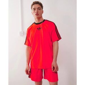 *ADIDAS* NWT Lucid Red/Black Adicolor Jacquard Jersey